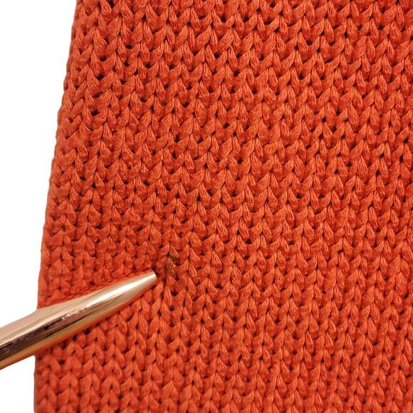 Talbots Cardigan Orange Red Knit Coastal Grandma Mercerized Cotton Small 622 - Picture 4 of 11